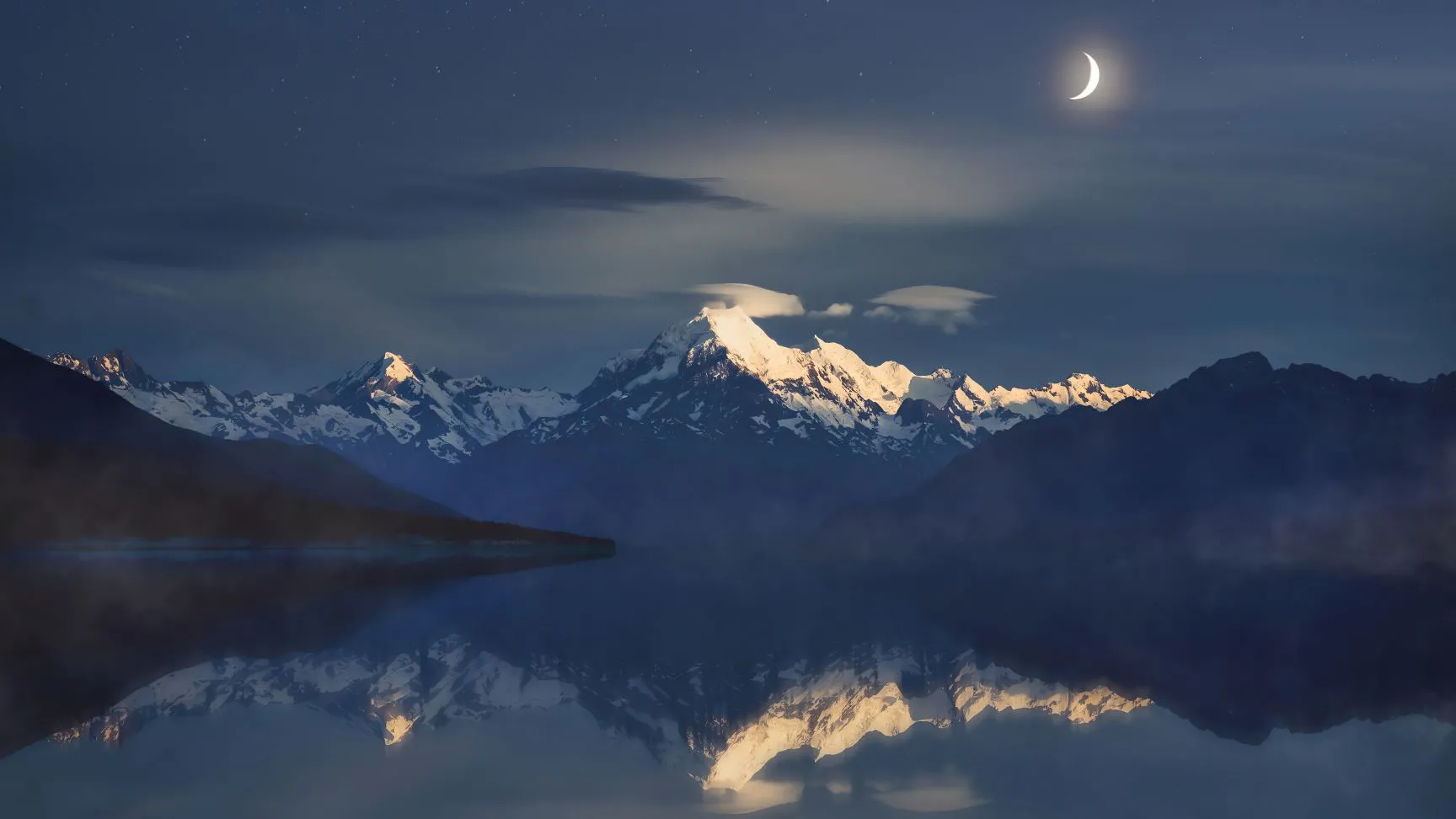超好看的风景 唯美 风景 ins风 雪山镜湖 壁纸预览