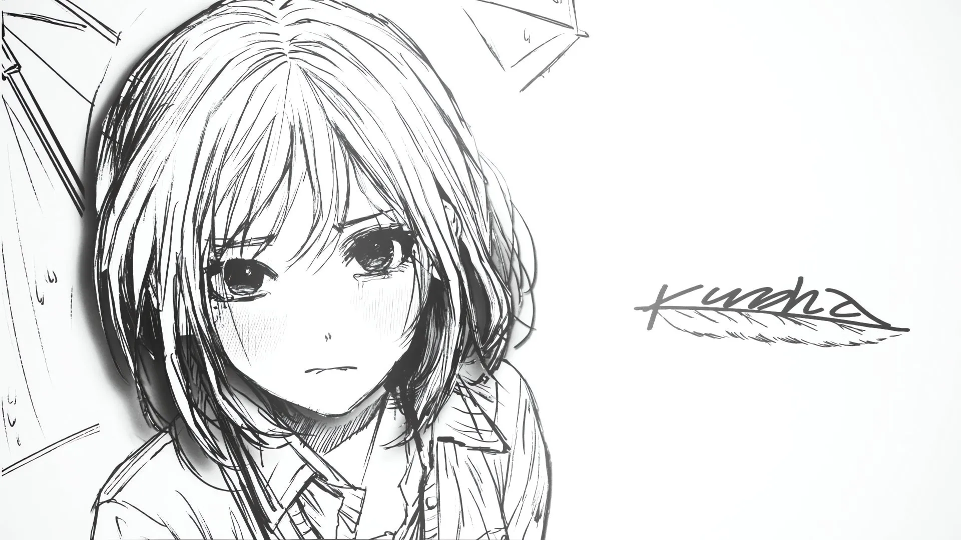 动漫少女 可爱 二次元 线条 动漫 kuroha欲语 壁纸预览