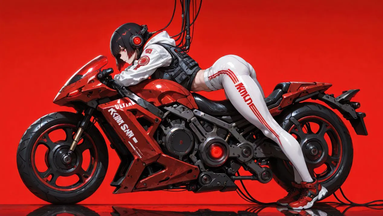 动漫少女 二次元 元气少女 动漫 Bike and Girl 壁纸预览