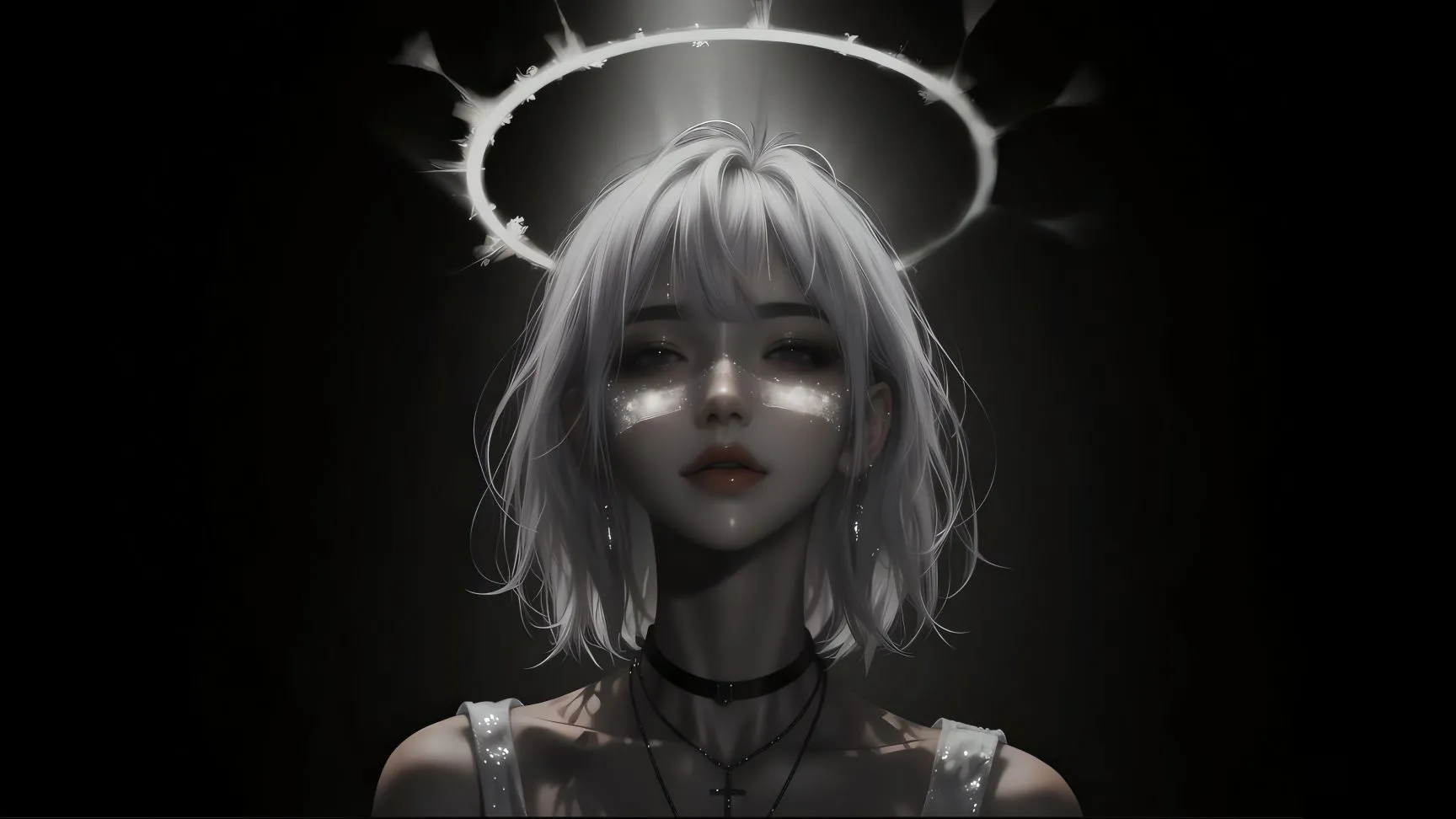 动漫少女 高颜值 黑色系 动漫 Angel light HD 壁纸预览