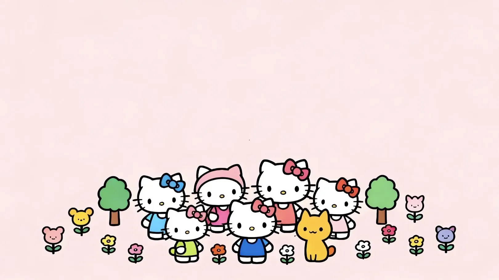 可爱 helloKitty 纯色 简约 卡通 壁纸预览