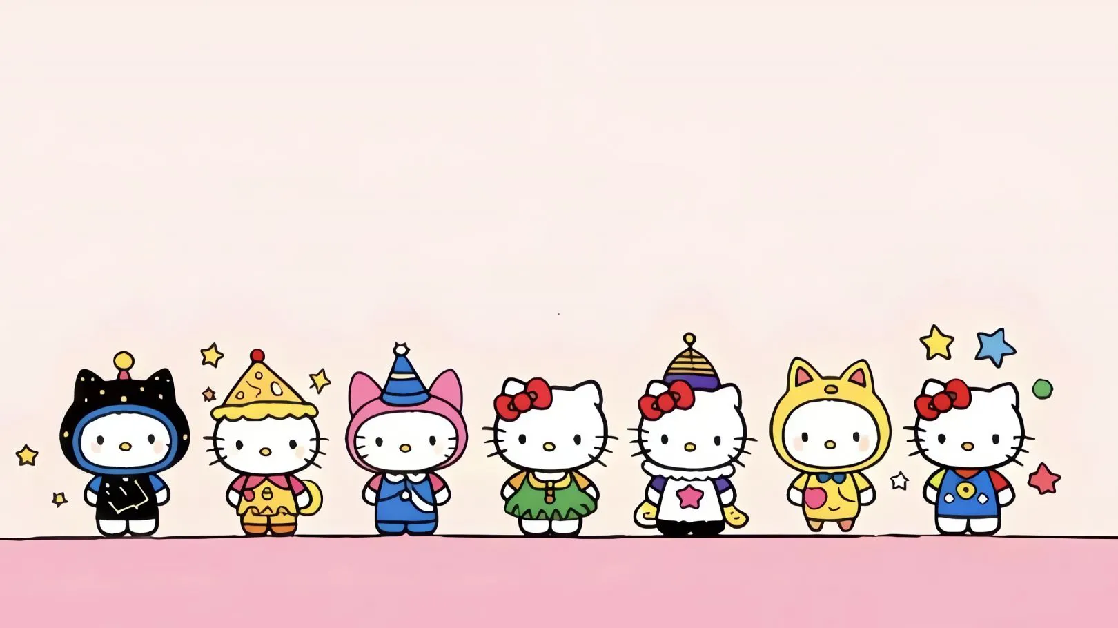 可爱 helloKitty 纯色 简约 卡通 壁纸预览