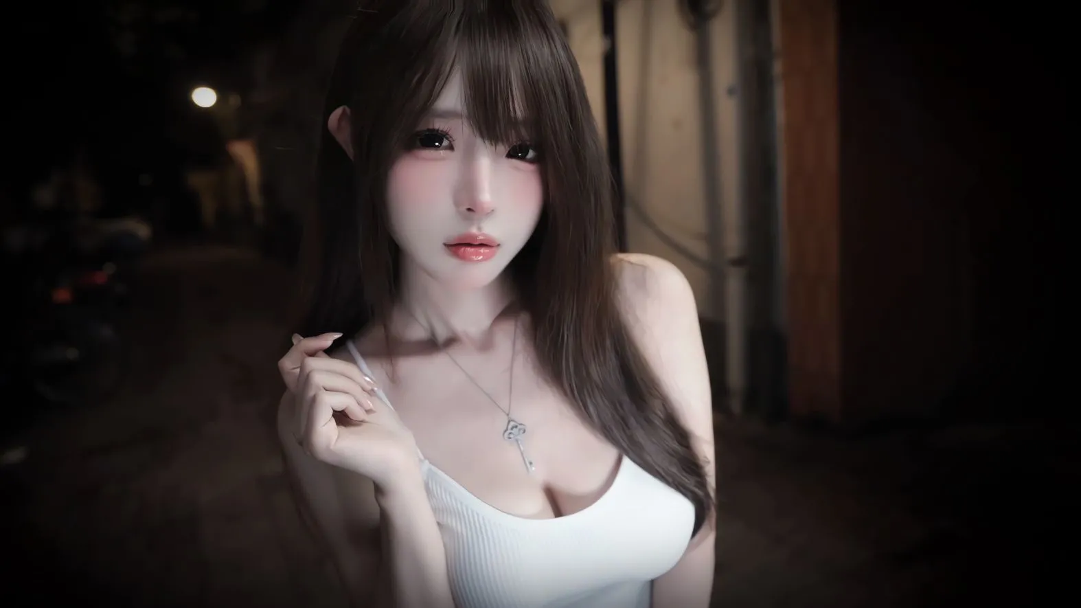 美女 高颜值 旧街 壁纸预览