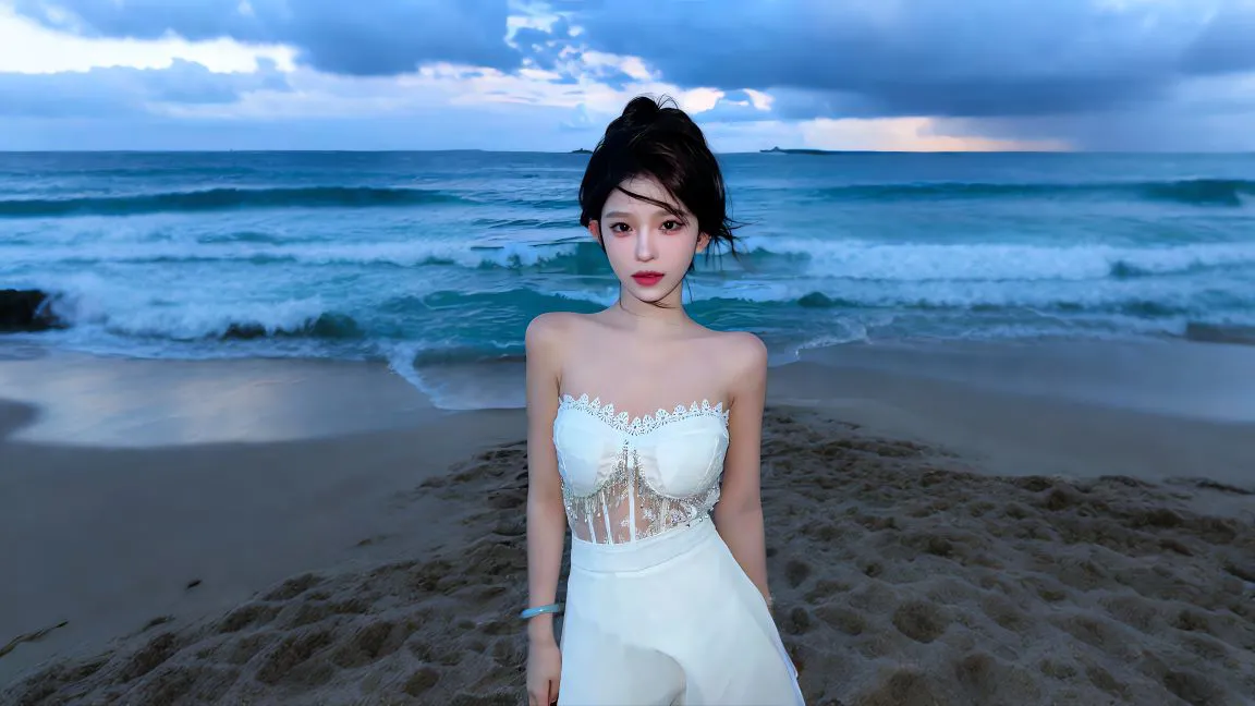 高颜值 人物写真 美人 美女 御图网-海畔独影 壁纸预览