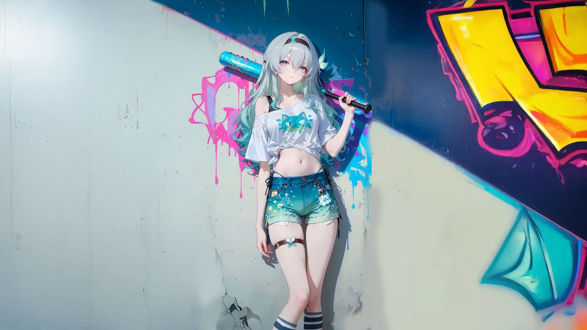 动漫少女 二次元 个性 动漫 流萤.球棒侠附体 壁纸预览