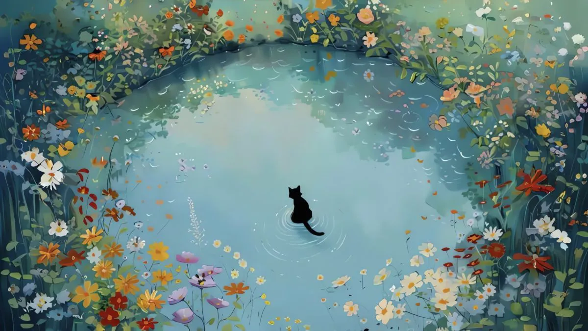 插画 小猫 卡通 唯美 可爱 壁纸预览