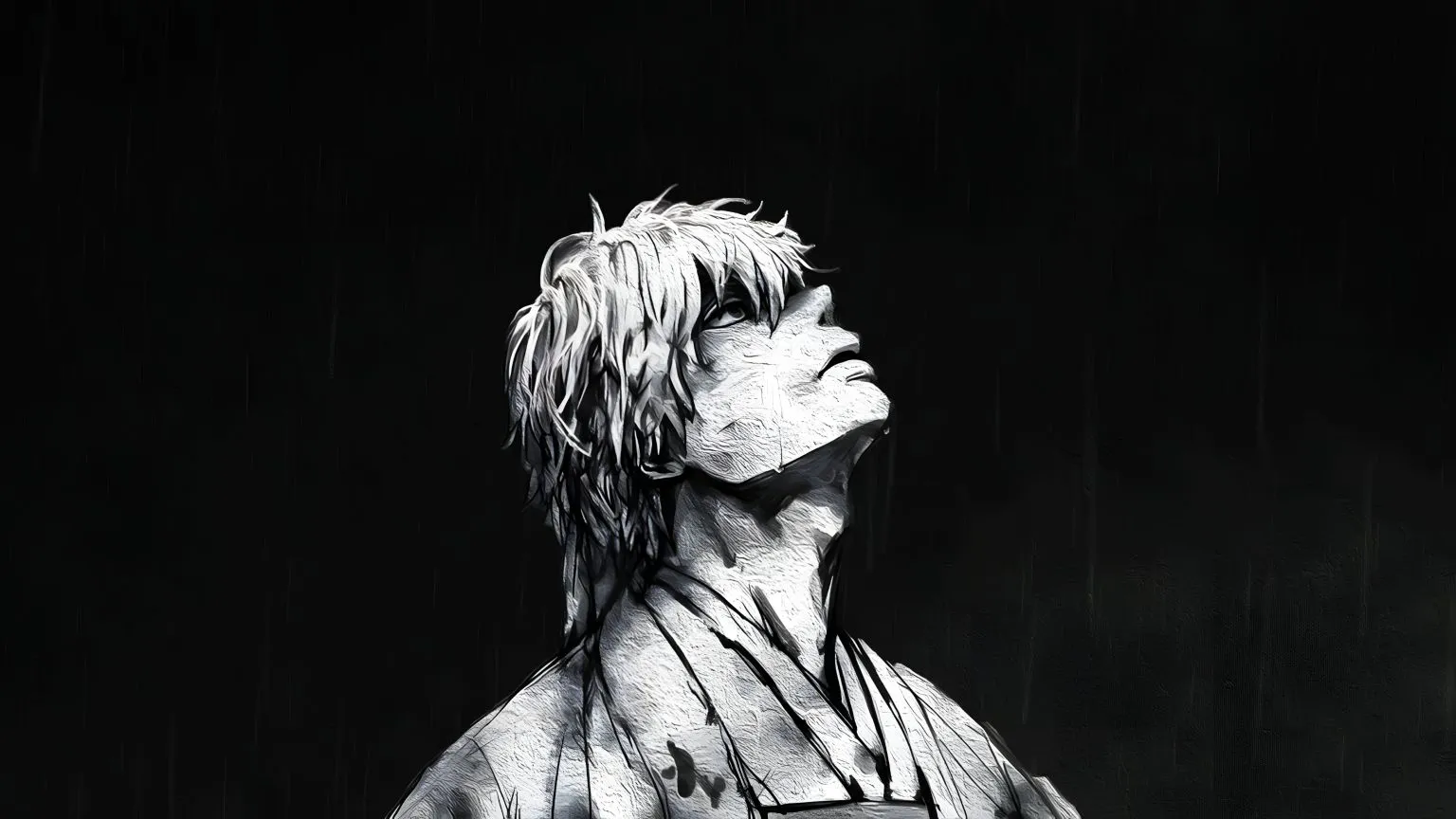 黑白 炫酷 动漫光影 动漫 rain again -alexandr 壁纸预览