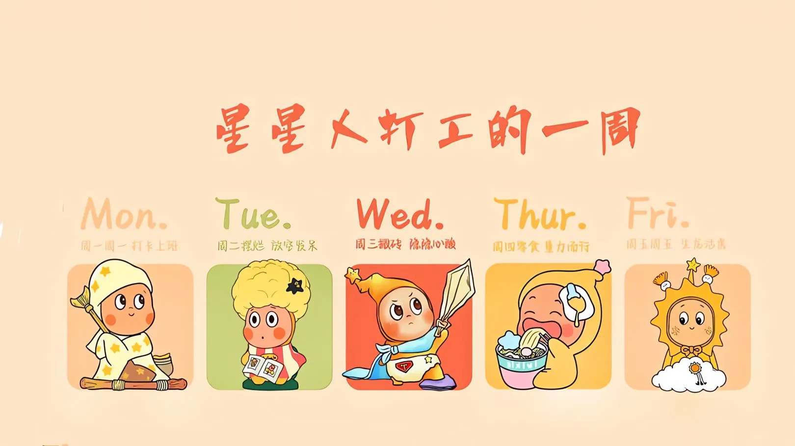 卡通 可爱 星星人 壁纸预览