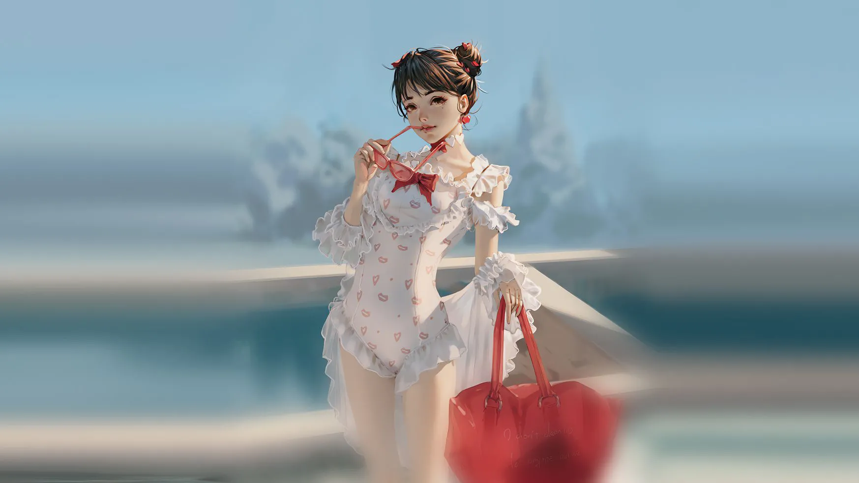 动漫 二次元 热血动漫 GIRL IN WHITE &RED 壁纸预览