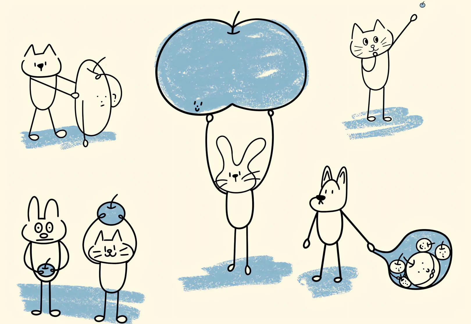 卡通 简约 纯色 套图 可爱 壁纸预览