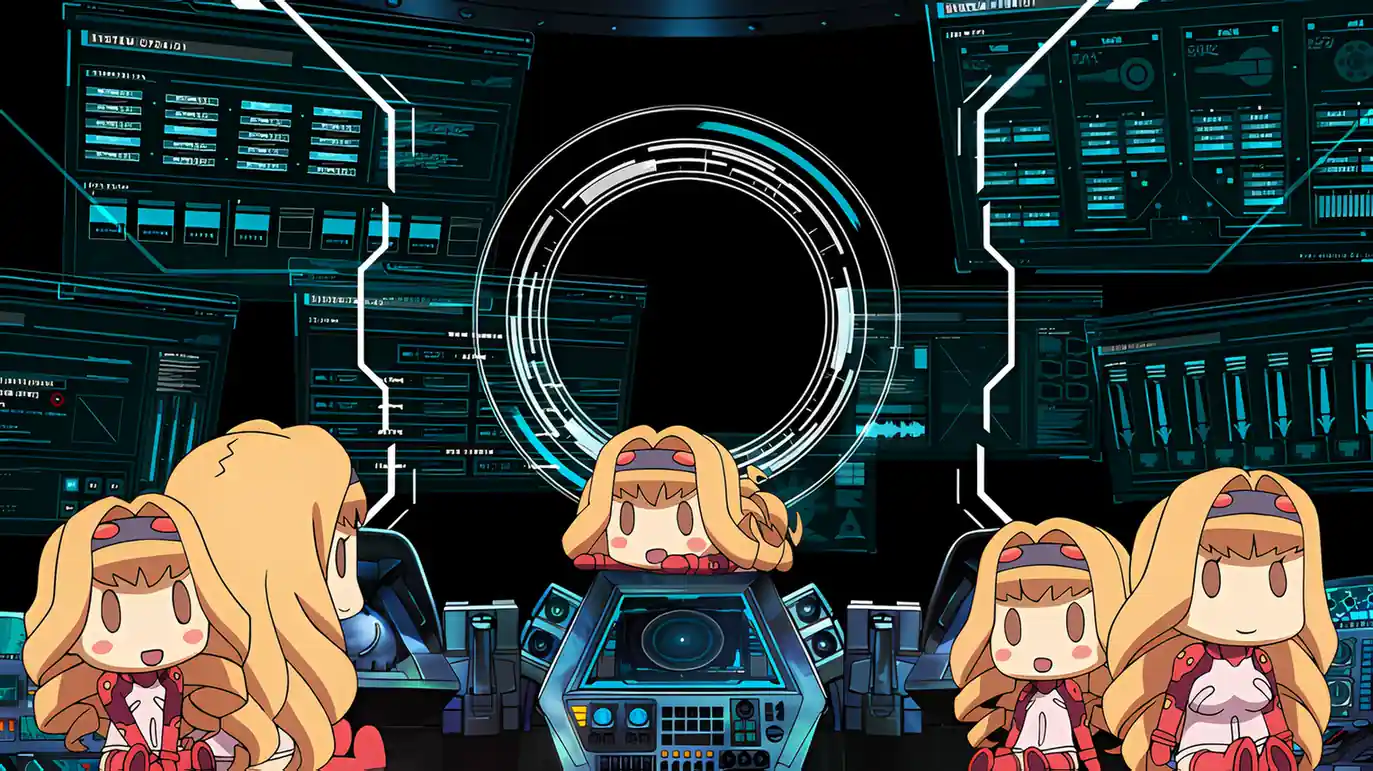 少女 Q版 科幻 驾驶舱 科技界面 蓝调 壁纸预览